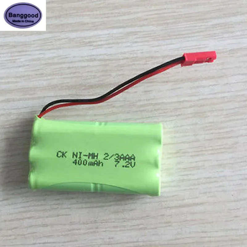 

High Quality 7.2V 400mAh 6x 2/3AAA NiMH Rechargeable Battery Pack with JST Plug for Helicopter Robot Car Toys