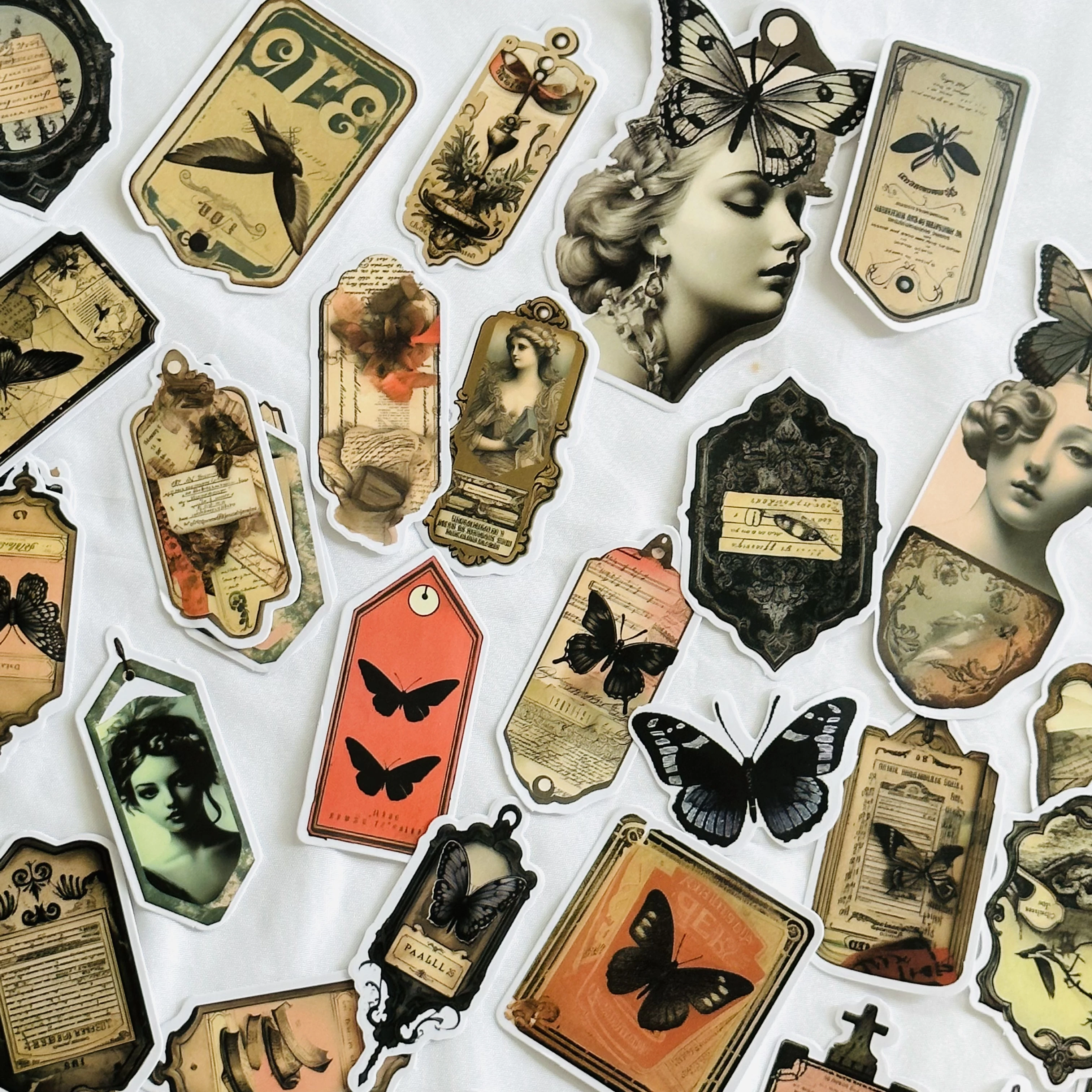 50PCS Vintage Steam Punk Butterfly Dream Sticker DIY Scrapbooking Junk Journal Diary Album Gift Sealing Decoration