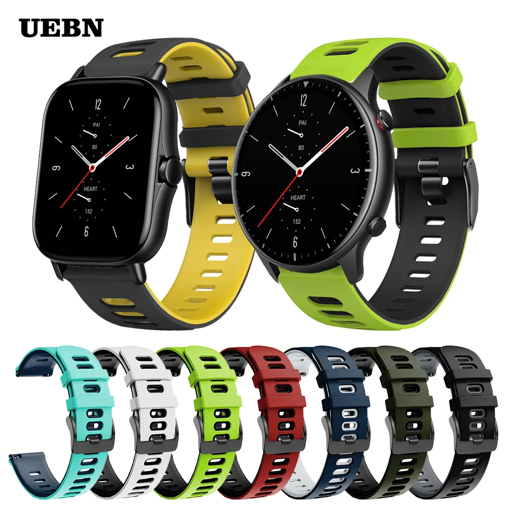 

20mm 22mm Sport Silicone Correa Wrist Band For Huami Amazfit GTS 2 Strap Bracelet GTR Bip S Watch bands