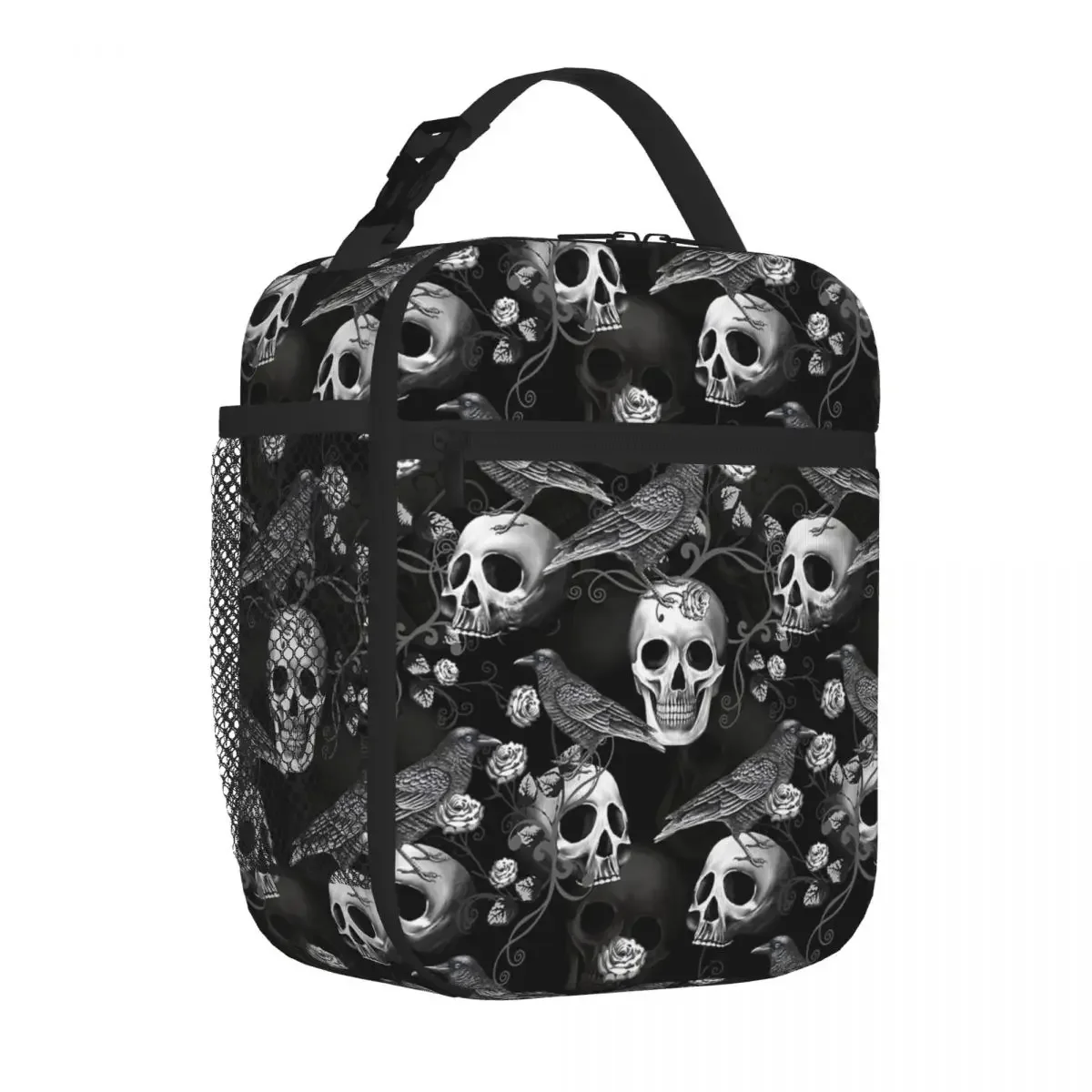 

Gothic Crow And Skull Socks Insulated Lunch Bags Cooler Bag Meal Container Leakproof Lunch Box Tote Bento Pouch Work Picnic