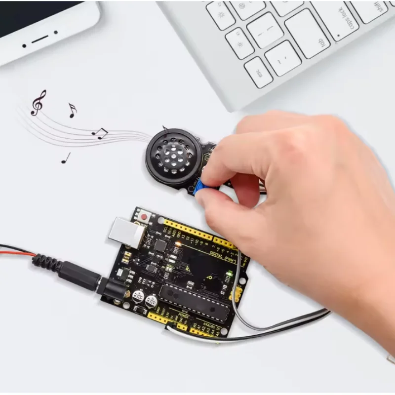 Arduino 3핀 헤더 인터페이스용 8002B 칩이 포함된 전력 증폭기 모듈 오디오 신호 증폭기 사운드 증폭기