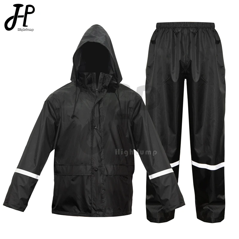 

Black Adult Waterproof Poncho Long Raincoat Men Women Rain Coat Hooded Outdoor Hiking Travel Fishing Climbing Portable Raincoat