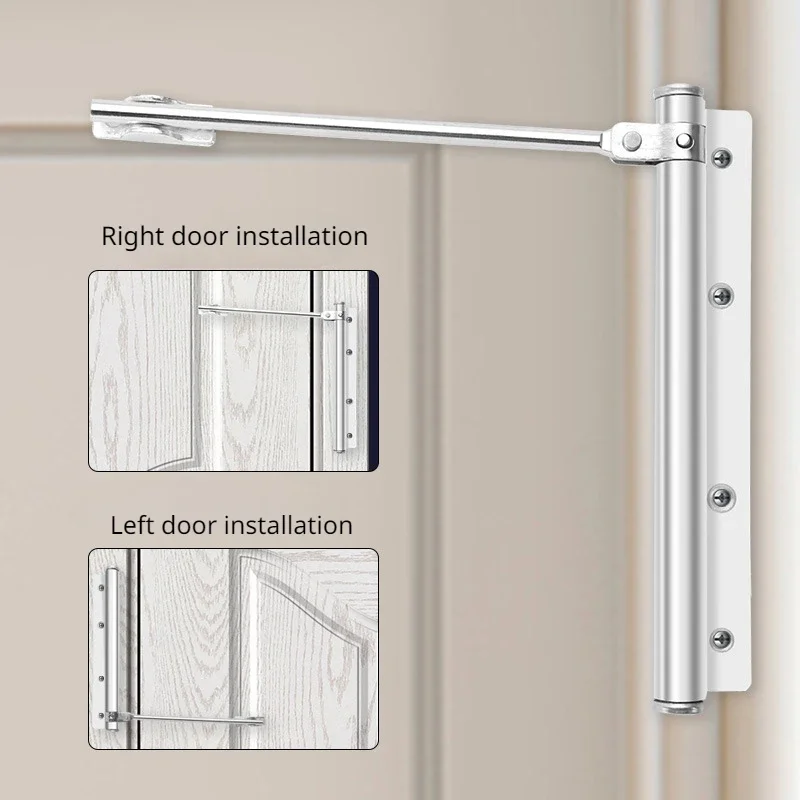 Household Stainless Steel Simple Light Silent Door Closer Adjustable Automatic Wooden Door Closer 1PC