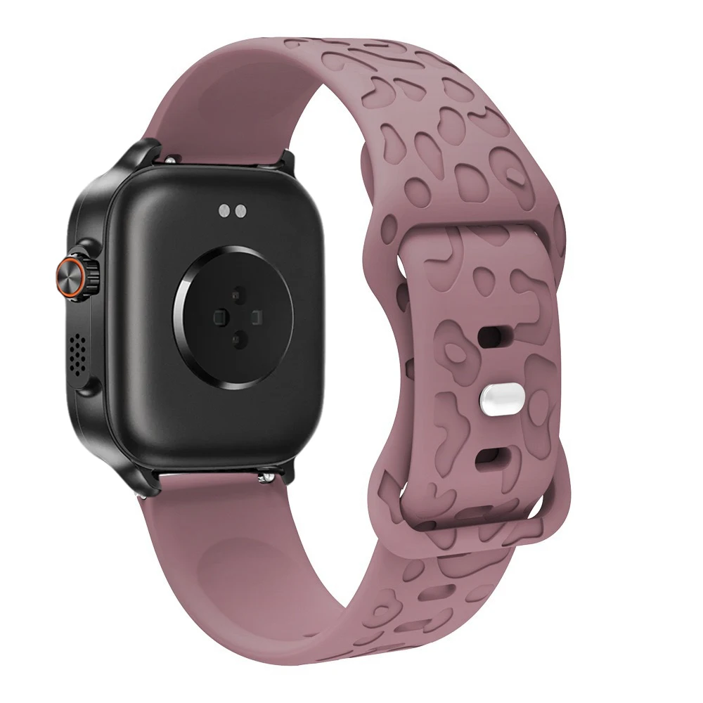 Leopard Engraved Sport Silicone Replacement Strap - 22mm Band
