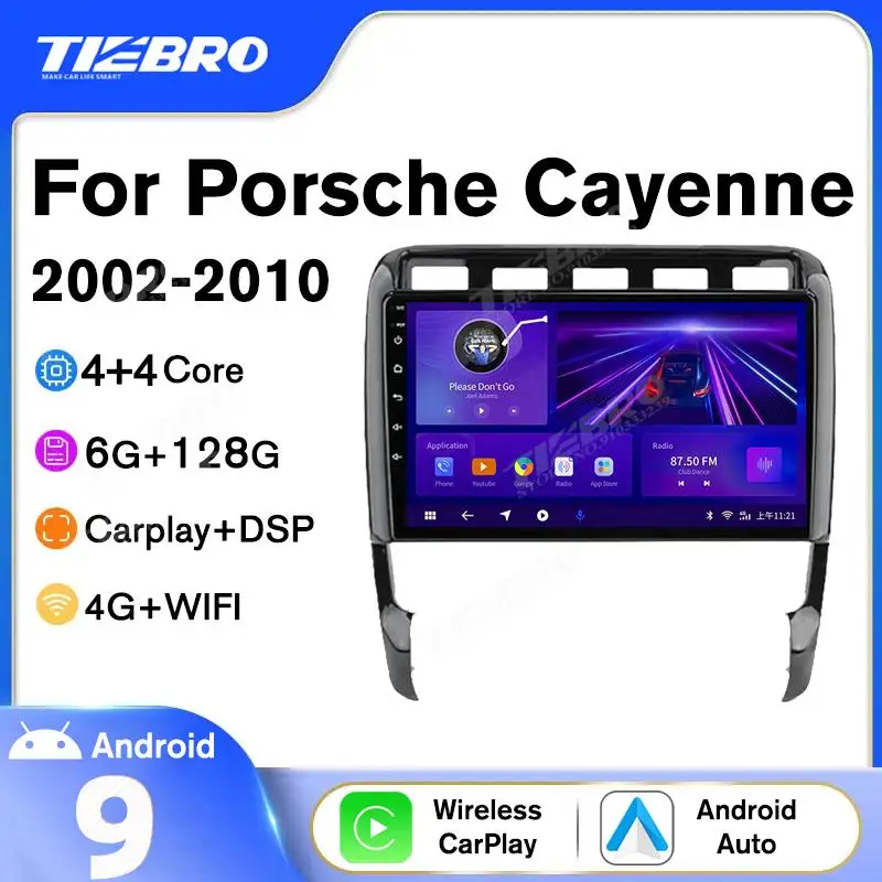 

Tiebro 2DIN Android10 GPS Navigation Car Radio For Porsche Cayenne 2002-2010 Car Multimedia Video Player Carplay DSP Auto Radio