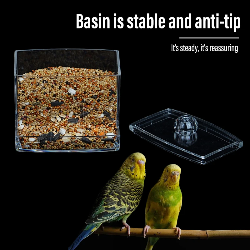 Acrylic Automatic Bird Feeders Chicken Feeding Trough Bird Feeders Parrot Feeder Food Container Cage Automatic Food Feeder
