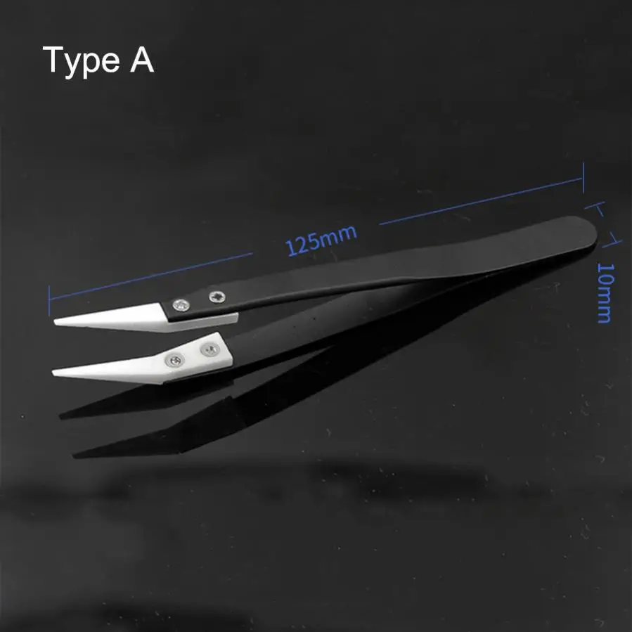 1pcs Stainless Steel Ceramic Tweezers Set High Temperature Resistance 1.0MM Repair Tool Kit for Electronics/Jewelry/ Fine Crafts for precision tweezers,tweezer tool,phone repair tweezers,ceramic tweezers