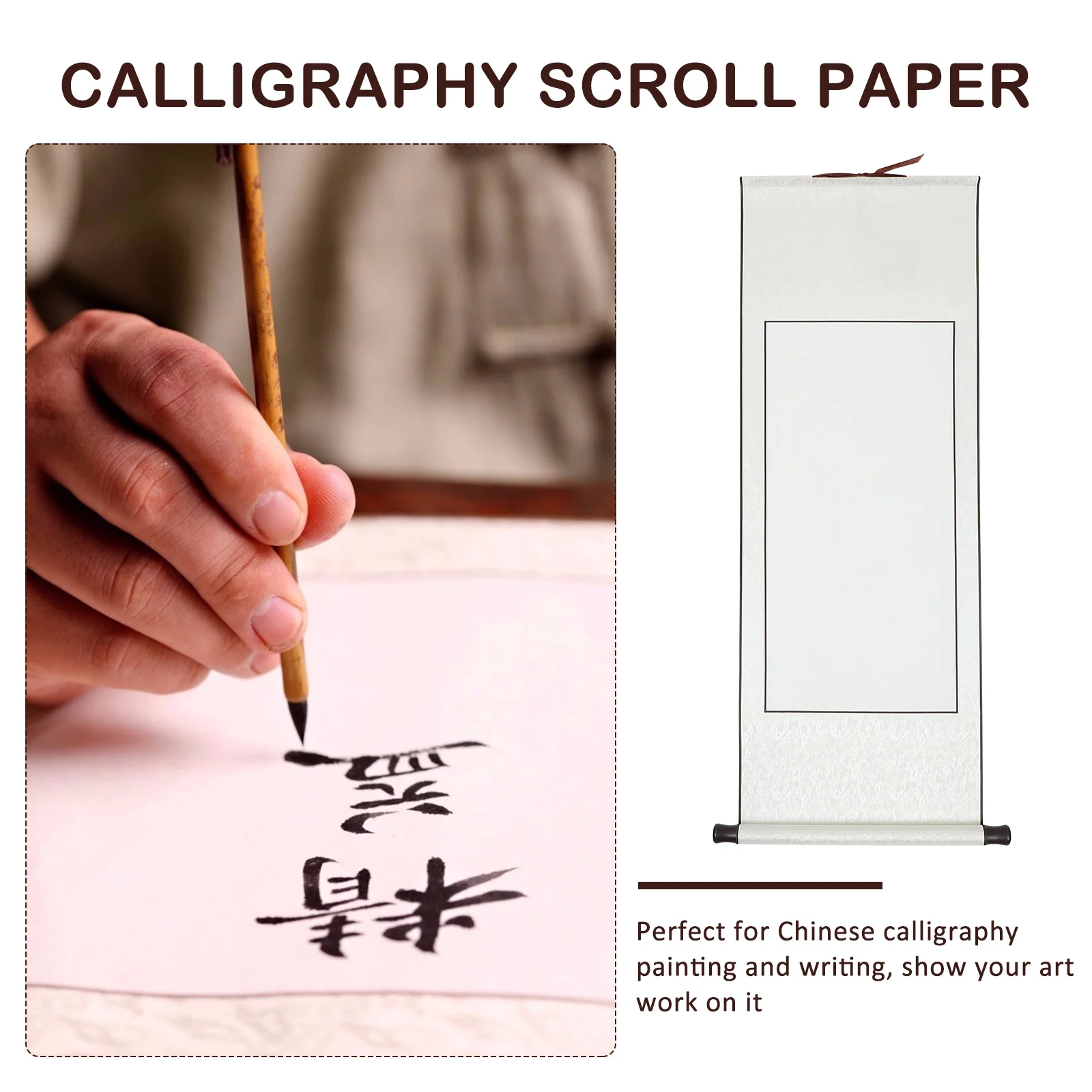

Blank Paper Rice Scroll Child Vintage Decor Mounting Hanging Wall Scrolls Kids Painting