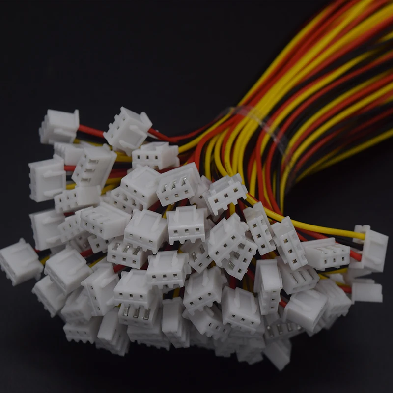 

100 PCS JST XH2.54 26AWG 3 Pin Connector Plug Wire Male Plug Socket Cable 200mm Length