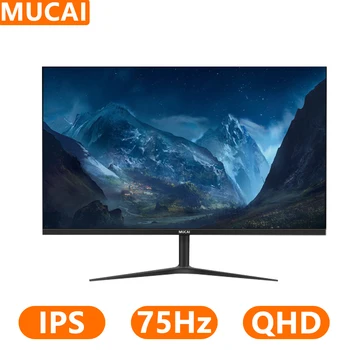 MUCAI 데스크탑 PC LCD QHD 디스플레이, 게임용 100Hz, 2560*1440 IPS 패널 화면, 컴퓨터 LED HDMI 호환 DP, 27 인치, 2K 모니터, 75Hz