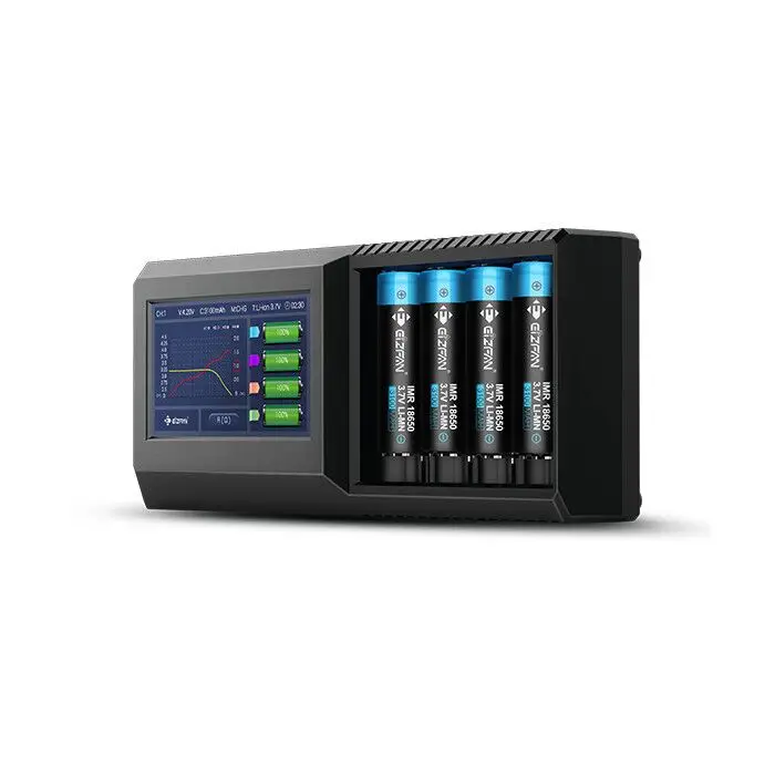 

2019 New 18650 4 slot lcd battery charger Efan Lux S4 touch screen intelligent battery charger for cell