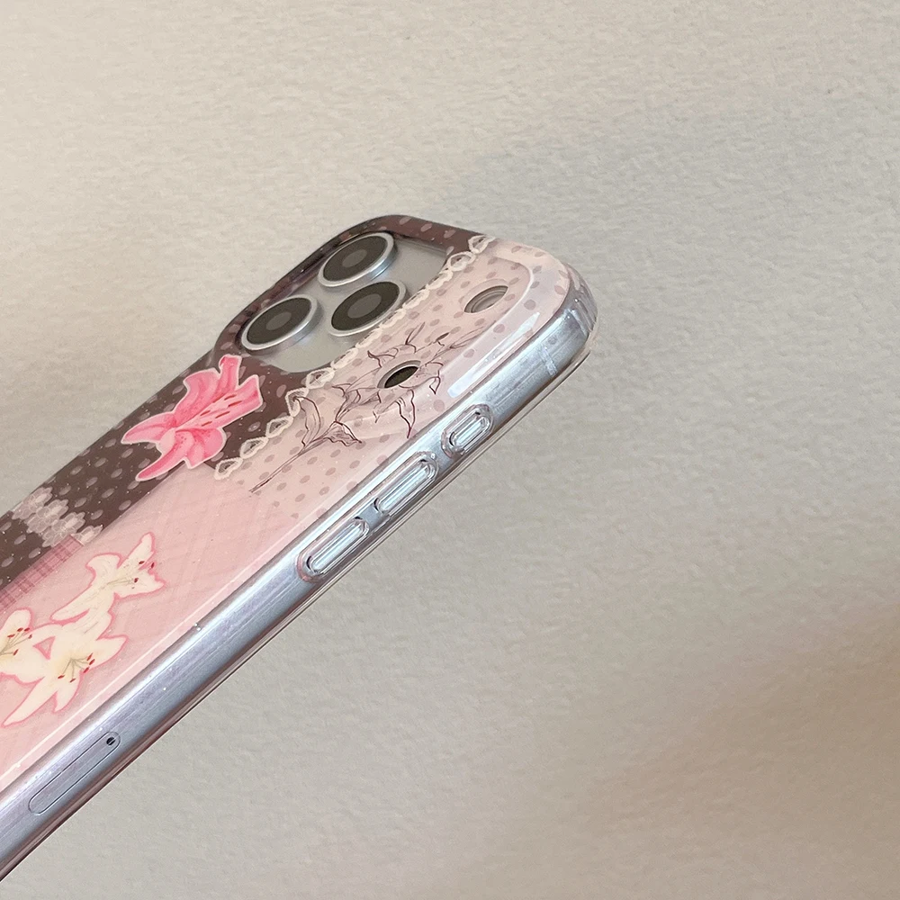 Lace Trim Girly Vintage Floral Polka Dot Phone Case