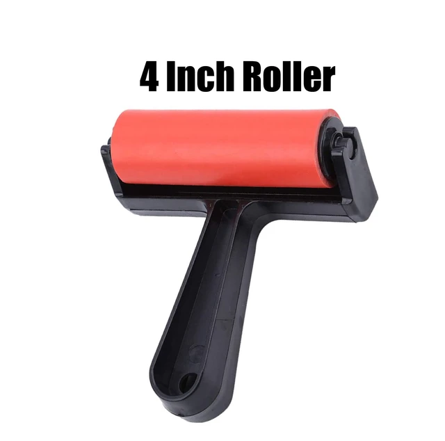 6 Inch Rubber Roller Brayer Tools for Printing Printmaking Ink Stamping,  Red - Red, Wood Color