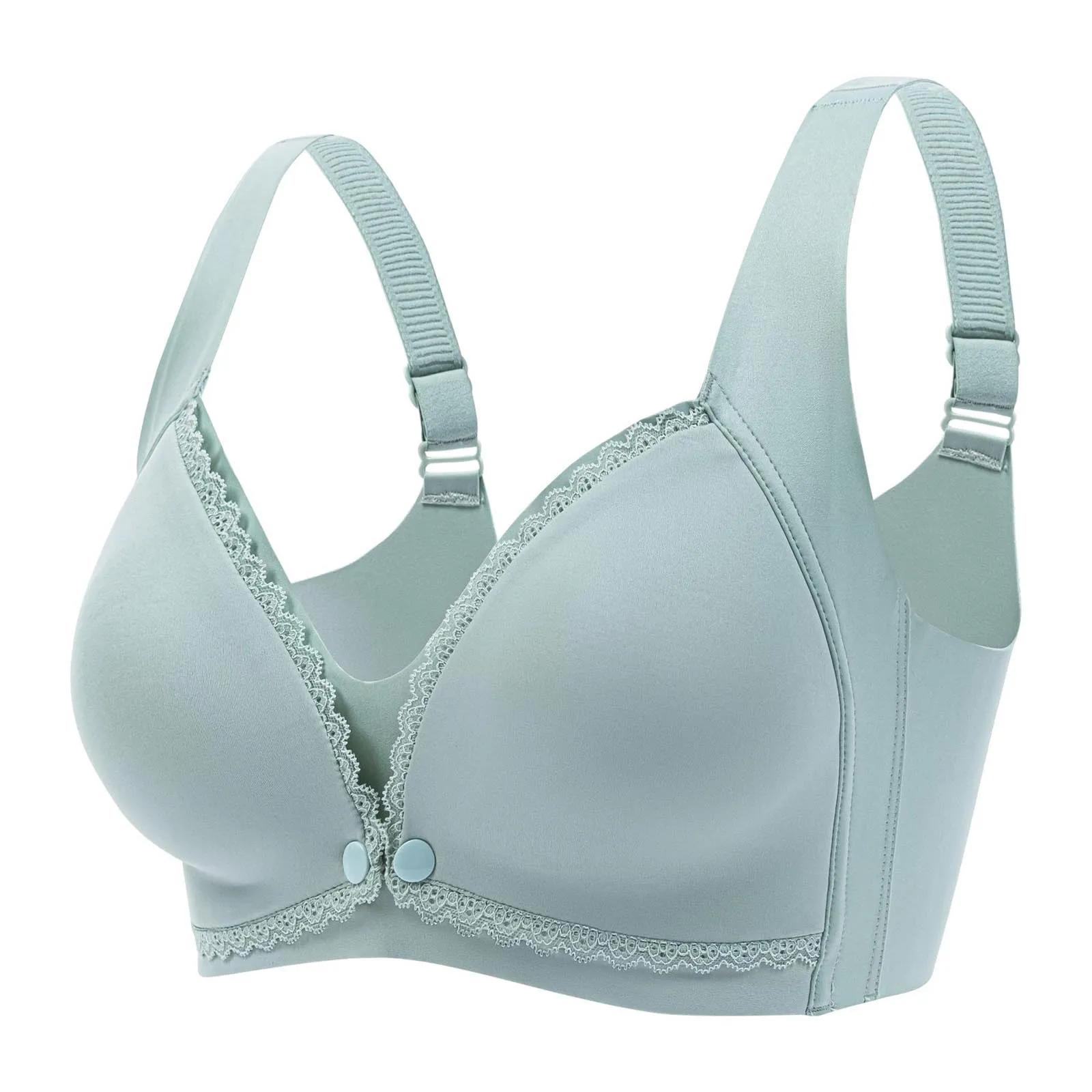 Women'S Seamless Lace Nursing Bra Front Double Opening Clasp Pregnancy And Postpartum Comfort Underwear Breastfeeding Underwear 4