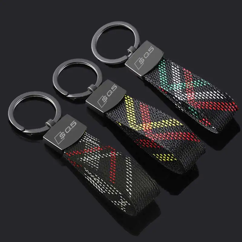 Oxford Fettuccia Portachiavi Per Auto Portachiavi Ciondolo Per Audi Sq5 Logo Tt Sq7 A4 A4L A6 A8 Rs5 Rs6 Portachiavi Auto Accessori