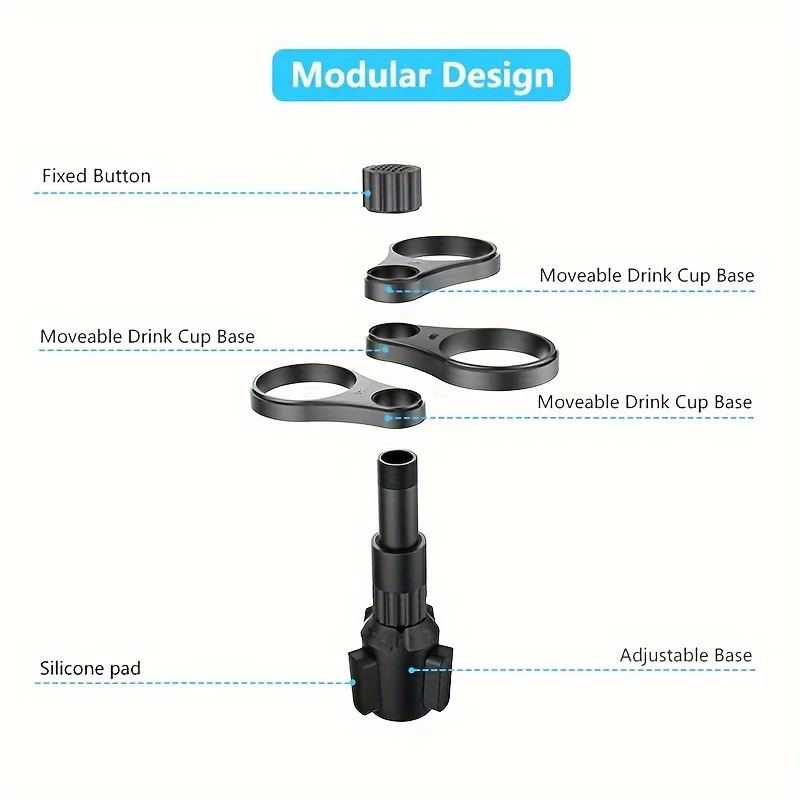 1개, 3컵 자동차 컵홀더, 확장형 자동차 컵홀더, 조절 가능한 베이스.