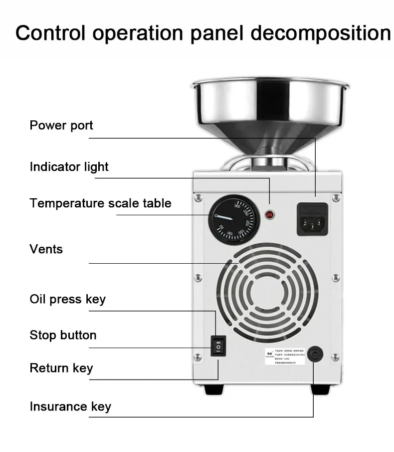 Heat Cold Home Oil Press Machine For Pressing Olive Oil Coconut oil Soy Bean Press Machine High Extraction Maker YX123TB