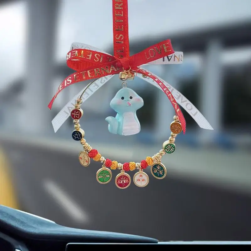 

Rear View Mirror Car Ornaments SafetyCharms Swinging Pendant With Zodiac Rat Ox Tiger Rabbit Dragon Snake Horse Monkey Dog Pig