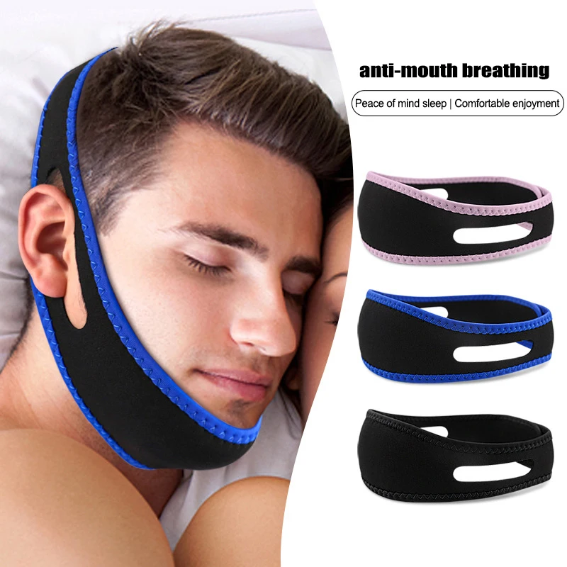 Sleeping Care ToolAnti Snore Chin Strap Nylon Elastic Breathable anti-Snoring Chin Belt Mouth Breathing Band Apnea Belt Improve