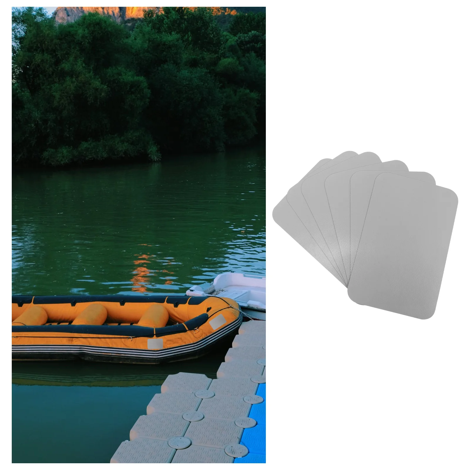 

6 Pcs Kayak Repair Subsidy Valley Boat Inflatable Pvc Rubber Supplies Anchor Boats Pool Liner Patch Adhesive Self-adhesive