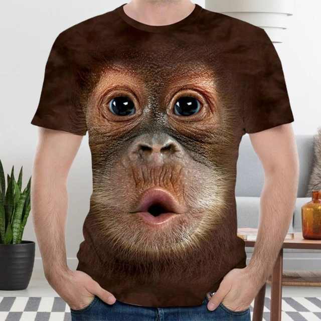 Relatieve grootte Neerduwen Elk jaar Men's Shirt Monkey Face | Men's T-shirt Monkey | Monkey Face T-shirts -  Shirt Summer - Aliexpress