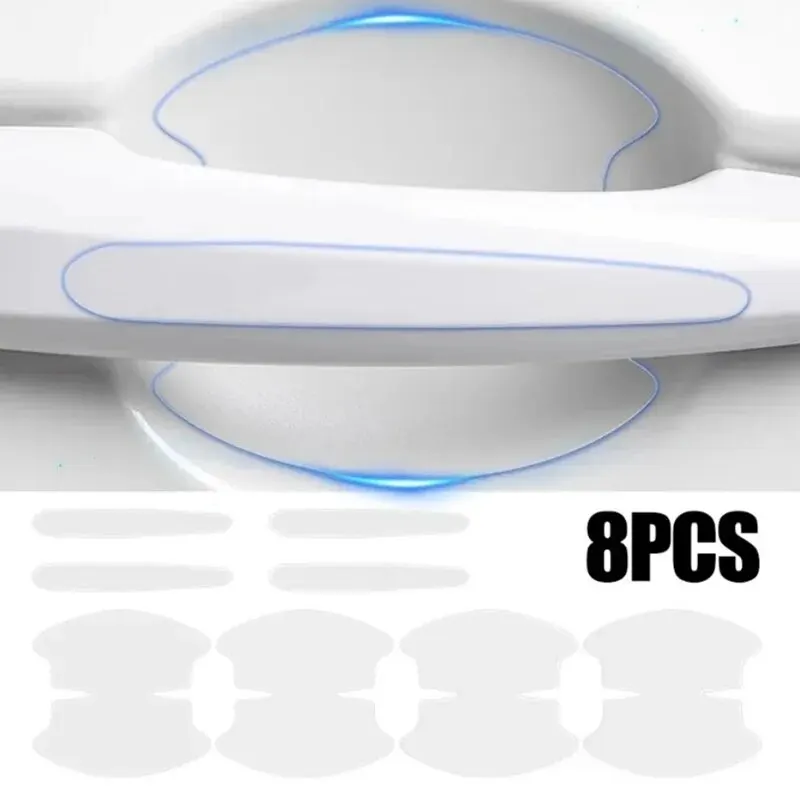 Car Stickers 8Pcs TPU Car Door Bowl Anti-scratch Clear Door Bowl Handle Protection Paint Surface Film