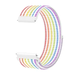 Nylon Sport Loop Band 18mm Quick Release Watch Strap Bracelet - 18mm watch strap (Rainbow 06)