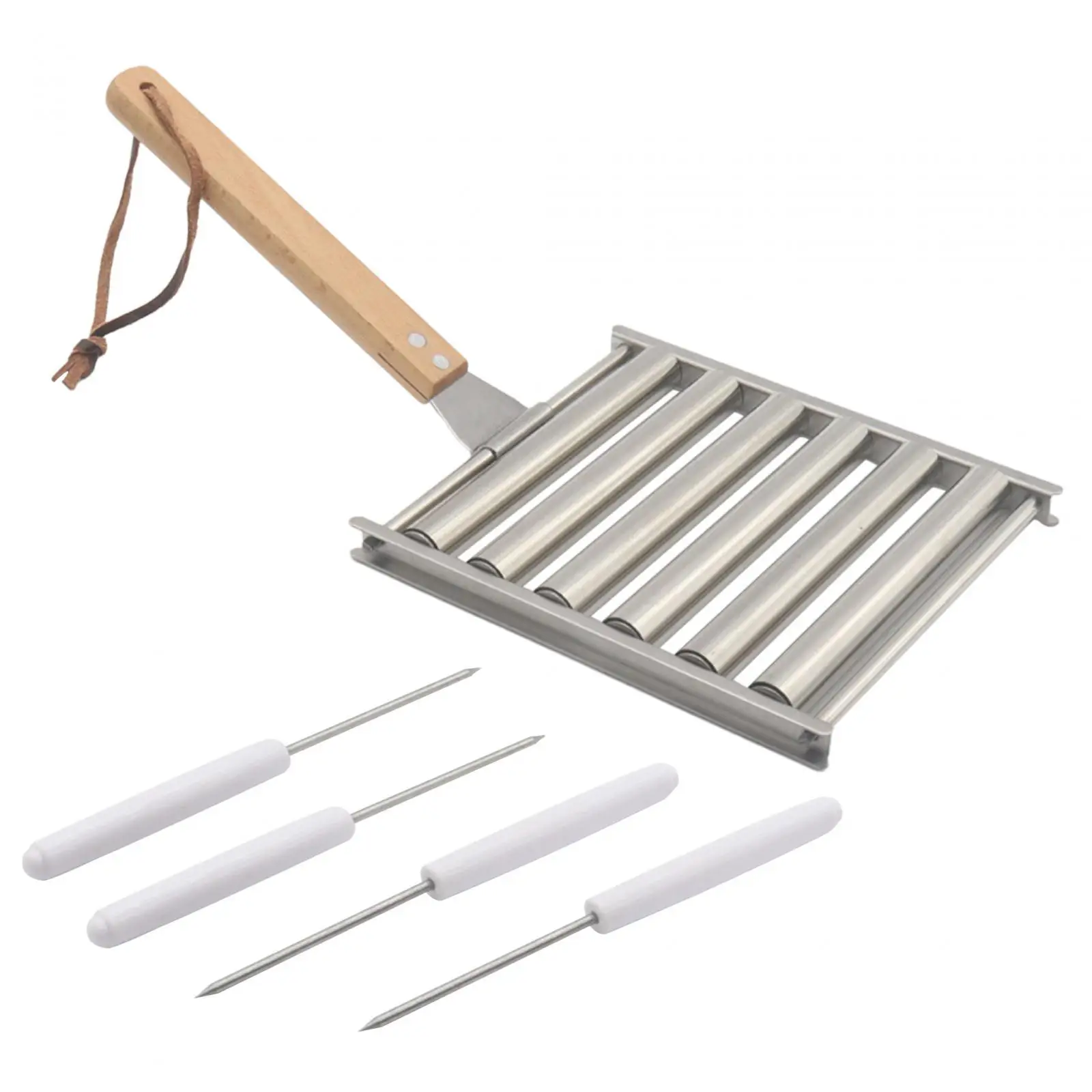 Hot Dog Roller Rack Stainless Steel Sausage Roller Rack for Barbecue Bonfires Outdoor Activities Family Gatherings