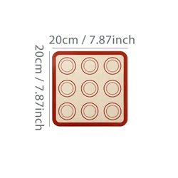 Silicone Heat-Resistant Non-Stick Reusable Baking Mat (Red 20x20cm)