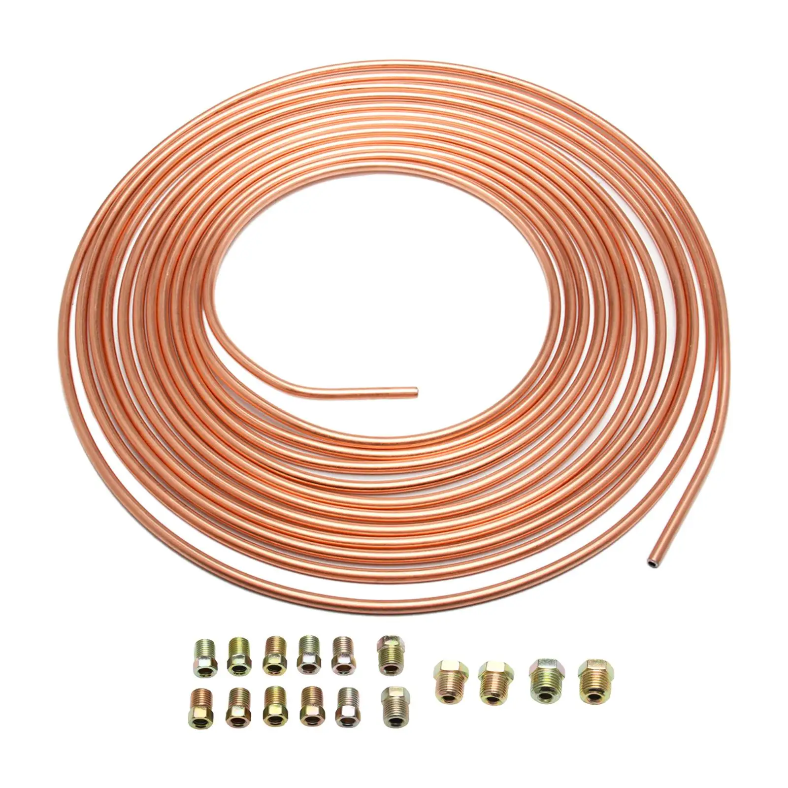

Galvanized Copper Brake Line Tubing Coil Roll Flexibile Full Size Fittings SAE Thread