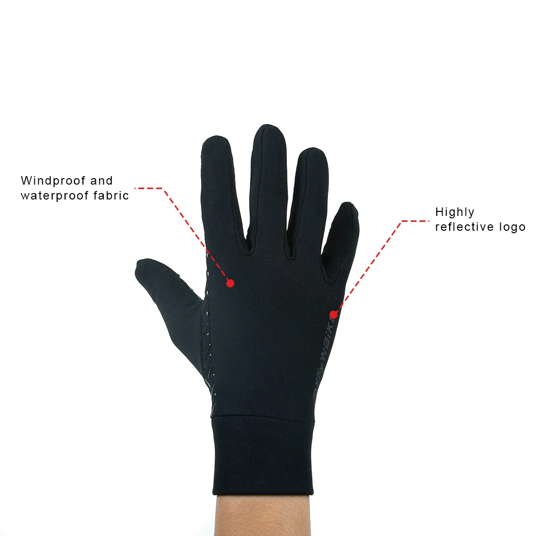 YKYWBIKE Winter-Fahrradhandschuhe für Herren und Damen, Touchscreen, gepolsterter Fahrradhandschuh, wasserabweisend, winddicht, warm, rutschfest, elastisch, zum Laufen – Detail 3