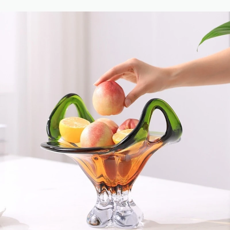 Vassoi in vetro, piatti da frutta a piedi alti, cestini, ciotole per snack, contenitori portaoggetti da tavolo, vassoi decorativi, piattini per gioielli - immagine 2