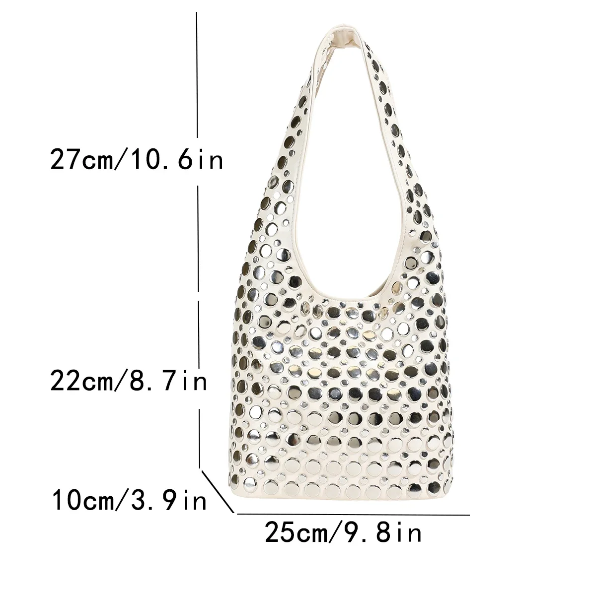 Designer Geometric Shoulder Bag For Women Top Brand Handbag Luxury Shiny Rivet Handmade Evening Clutch Bag Fashion Party Purse 6
