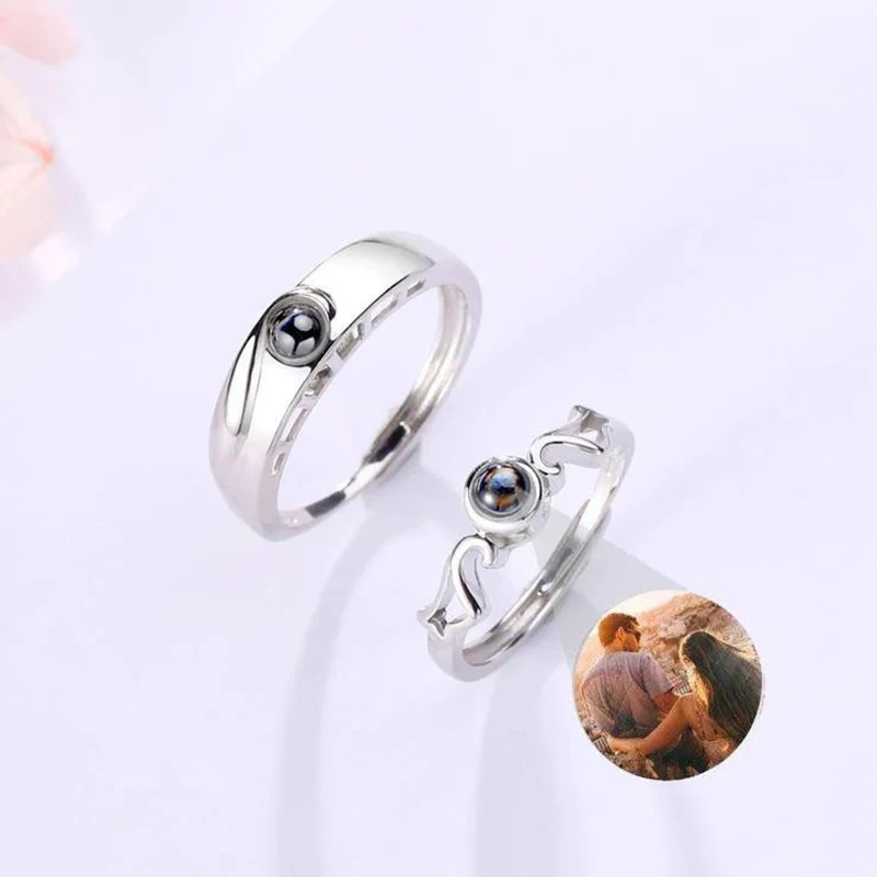 

Custom Projection Photo Ring Personalized Jewelry Ring Customized Photo Projection Rings For Women Wedding Gift Memorial Ring