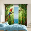 2pc, Window Curtains Parrot theme Versatile 100% Polyester,Without Electricity Birthday Party for Holiday Portraits and bedroom 1