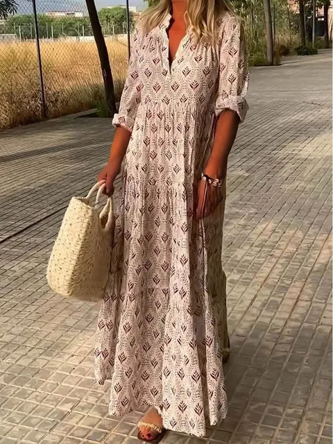 2024 AliExpress transfrontaliero autunno e inverno bella bellezza, nuovo vestito allentato moda retrò colletto alla coreana lungo 2