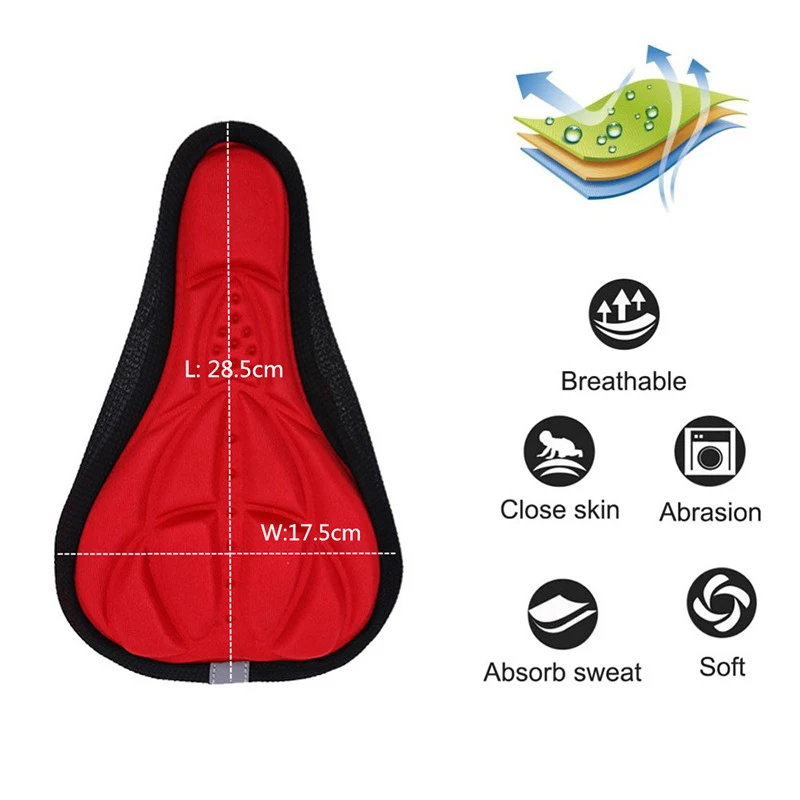 Mountain Bike 3D Saddle Cover Thick Breathable Super Soft Bicycle Seat Cushion Silicone Sponge Gel Bike Seat Bicycle Accessories bicycle saddle cover bicycle seat cover bicycle seat cushion