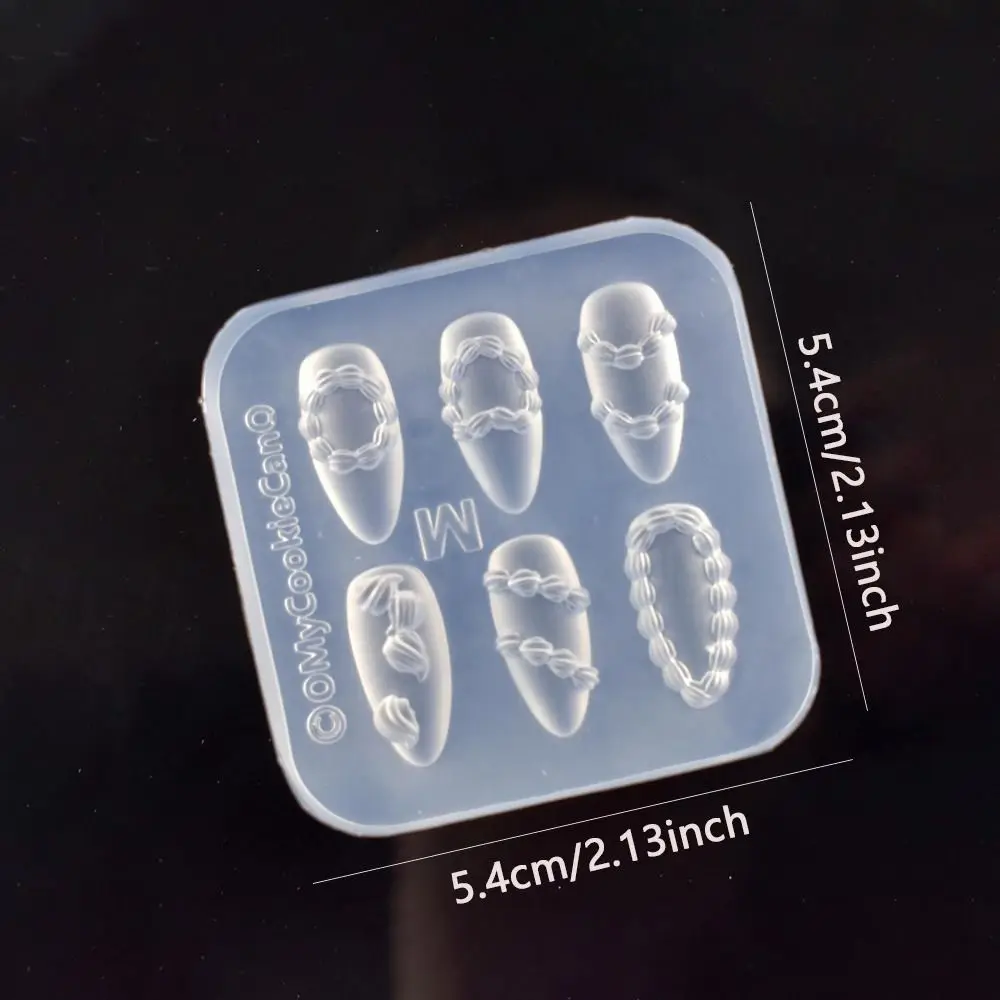 Creative Cream Lace Nail Art Mold Silicone DIY Nails Resin Molds Nail Decoration Transparent Mold