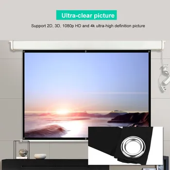 Schermo per proiettore da 100 pollici Schermo per proiettore HD da 84-100 pollici 16:9 Pellicola 3D Schermo portatile Tende Schermo per proiettore Schermo per proiettore HD