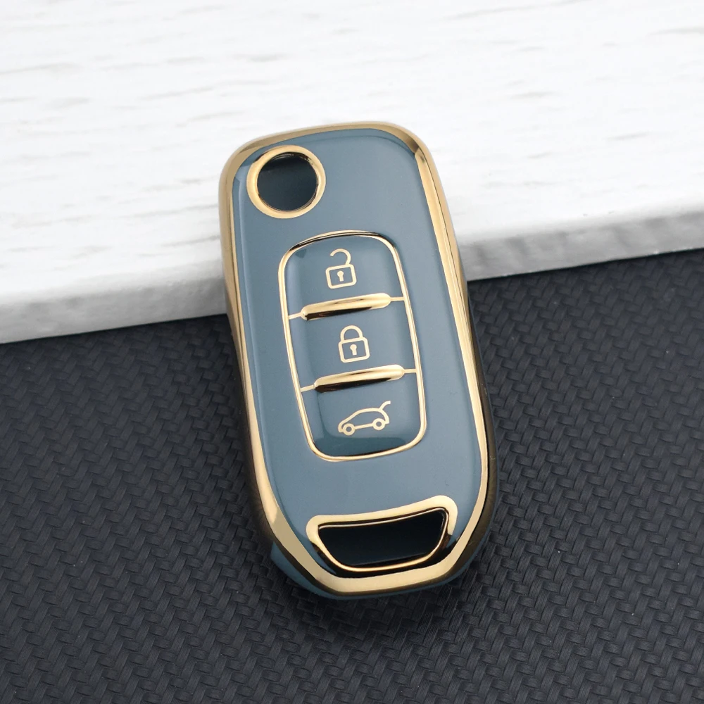 Premium TPU Car Key Cover with Chain - Sleek and Durable Key Protector