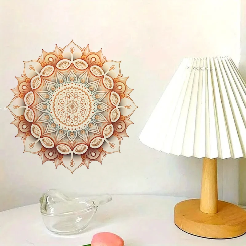 Wall Stickers 1pc Vivid Mandala Sticker Water-proof Home Wall Decal Used for Wall Bathroom Cabinet Door Toilet Car Laptop