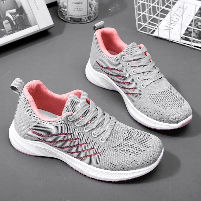 Female Shoes 2024 Spring New Women's Shoes Soft Sole Breathable Running Shoes Fashion Trend Lace up Sports  Female