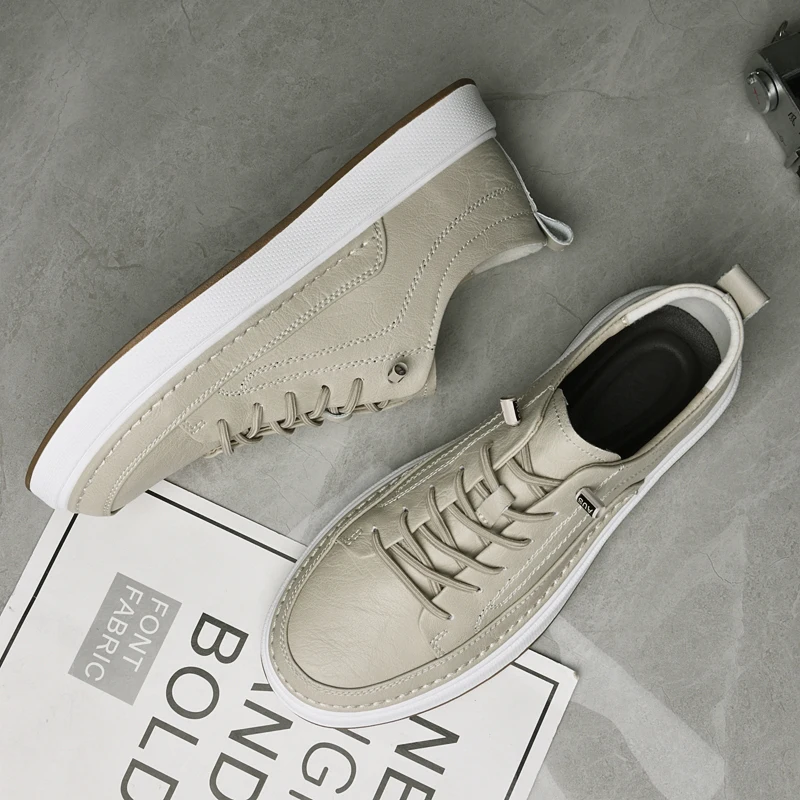 New Walking Men's Genuine Leather Casual Shoes Men Luxury Flats Soft Sneakers Fashion Designer All-Match Skateboard Shoe_vogvips.com