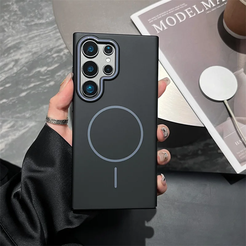 Ultra Thin Matte Contrast Color Shockproof Magnetic Phone Case