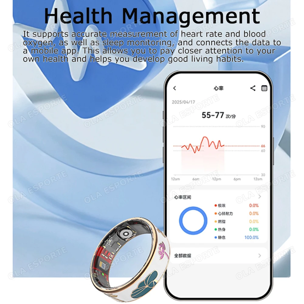 2026 New Smart Ring Color Enamels Women Female Stainless Steel Intelligent Finger Ring IP68 Waterproof Smartring Fitness Tracker 3
