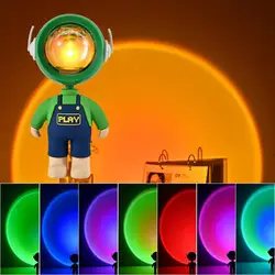 Lumière de coucher de soleil d'astronaute intelligente, gradation continue réglable, Projection rotative à 360 °, lumière d'ambiance, décoration de salle 