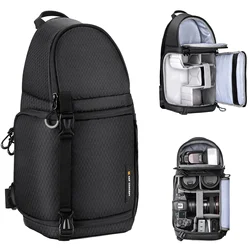Compact Waterproof Camera Sling Backpack - 10L Photography Gear Case (Nylon(Black))