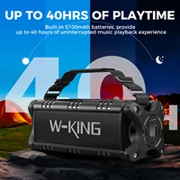 W-KING Bluetooth Speaker, 90W Peak 50W RMS IPX6 Waterproof Loud Speakers Bluetooth Wireless, Large Outdoor Portable Speaker - Image 6