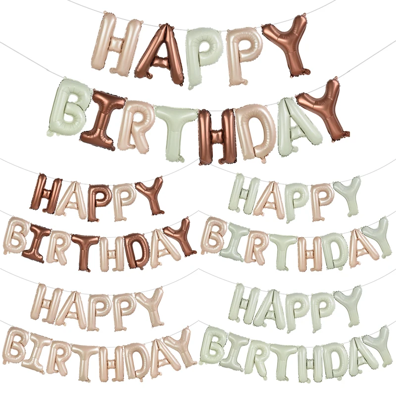 

16inch Cream Caramel Color Foil Letter Balloon Happy Birthday Balloon Birthday Party Decoration Baby Shower Anniversary Supplies