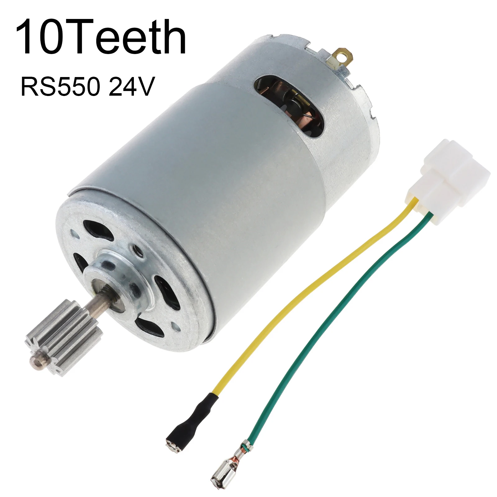 RS550/RS555 High RPM DC Motor (6V/12V/24V) - 10 Teeth Electric Motor for Kids Ride-On & RC